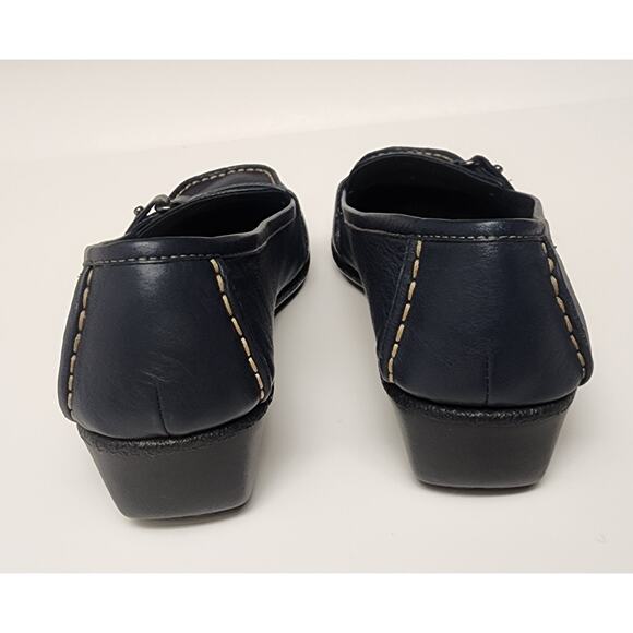 What's What By Aerosoles Low Wedge Slip On Loafer Shoes Color Blue Size 6M - Picture 8 of 11
